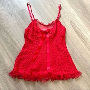 Cinema Etoile babydoll negligee red hearts lovecore M